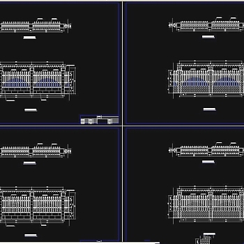 围墙方案施工图3D模型