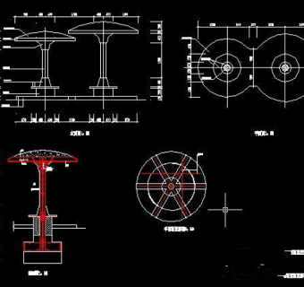 蘑菇亭施工图3D模型