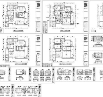 中式风格家装全套施工图3D模型