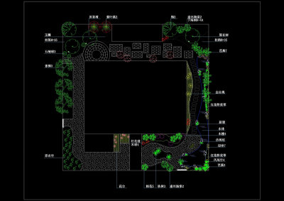 别墅庭院景观绿化设计平面图3D模型