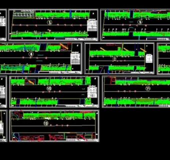 道路绿化带植物种植平面图3D模型