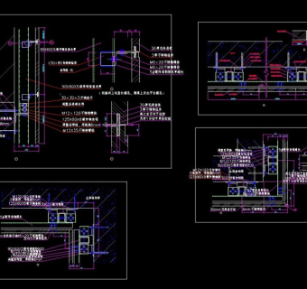 外墙石材干挂大样图3D模型