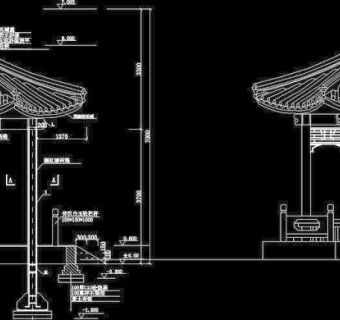 砼六角亭建筑施工图3D模型