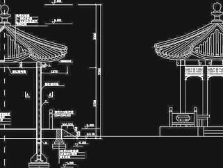 砼六角亭建筑施工图3D模型