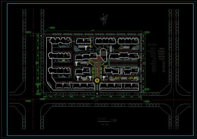 住宅小区总平面cad规划图3D模型