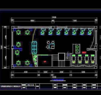 美发店平面布置图3D模型