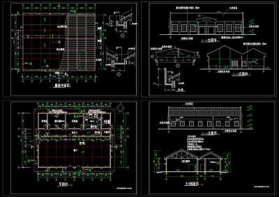 某中学食堂建筑施工图cad图纸3D模型