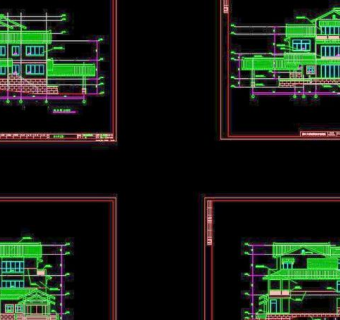 江南民居休闲中心施工图3D模型