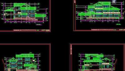 江南民居休闲中心施工图3D模型