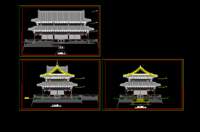 仿古建筑施工图3D模型