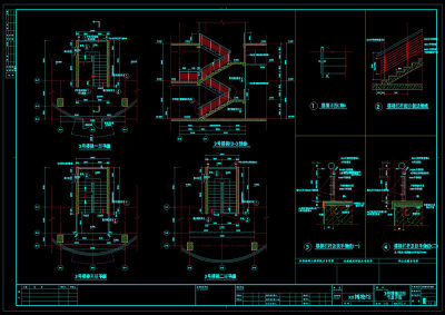 楼梯详图cad图纸3D模型
