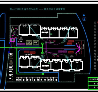 某市旧村改造施工总平面CAD施工图纸3D模型