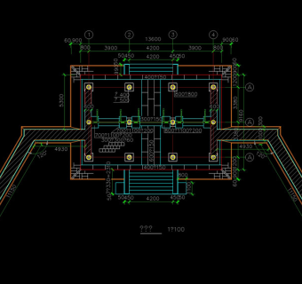 古建筑俯视楼顶结构图3D模型