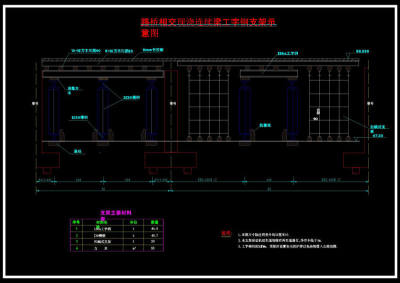 路桥相交工字钢支架示意图3D模型