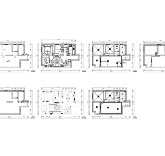 现代风两居室户型CAD施工图3D模型