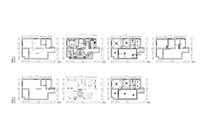 现代风两居室户型CAD施工图3D模型