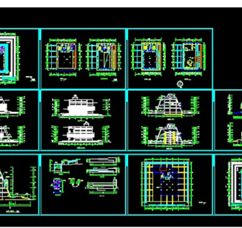 小型博物馆建筑施工图下载3D模型