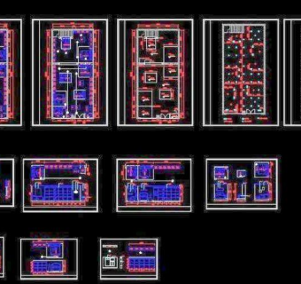 家纺城装修施工图3D模型