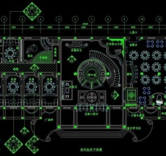 cad餐厅设计素材图片3D模型