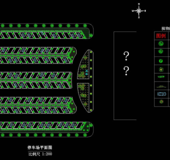 停车场平面图CAD图纸3D模型