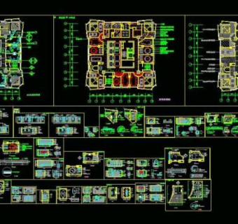 全套精细ktv包房cad装修施工图图片3D模型