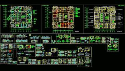 全套精细ktv包房cad装修施工图图片3D模型