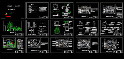 别墅庭院景观绿化全套施工图CAD景观图纸3D模型