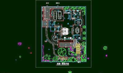 小别墅庭院园林CAD图纸3D模型