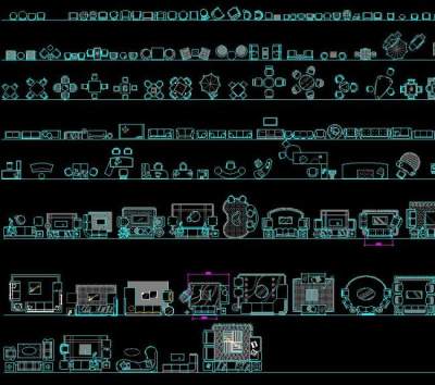 平面家具cad模块3D模型