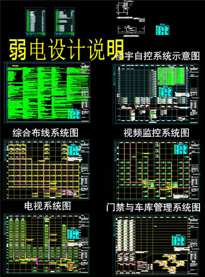 弱电设计说明CAD图纸3D模型