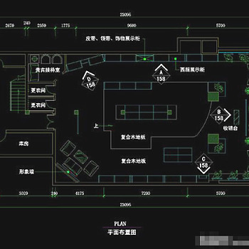 服装店cad平面布置图3D模型