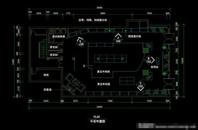 服装店cad平面布置图3D模型