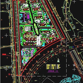 某小区总平面规划图cad素材3D模型