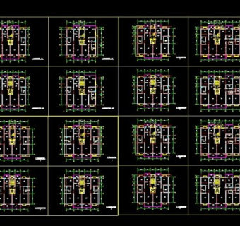 某带电梯小高层CAD户型图大集合3D模型