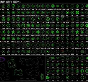 植物平面cad图库素材3D模型