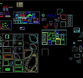 橱具浴缸洗手台马桶坐便器图块3D模型