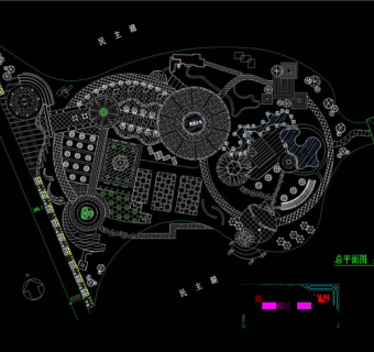民主湖公园设计方案CAD景观图纸3D模型