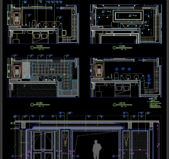 原创展厅平立面CAD施工图3D模型