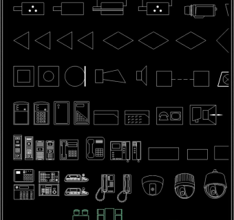 原创全套安防监控设备CAD图库3D模型