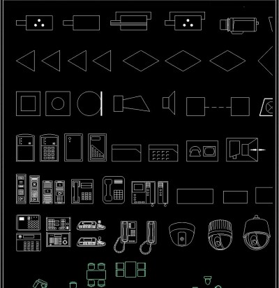 原创全套安防监控设备CAD图库3D模型