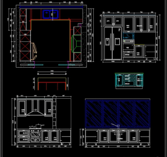 U型简欧橱柜CAD素材3D模型