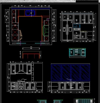 U型简欧橱柜CAD素材3D模型