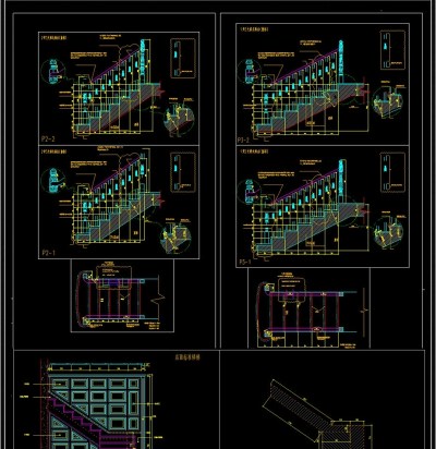 原创楼梯设计画法CAD3D模型