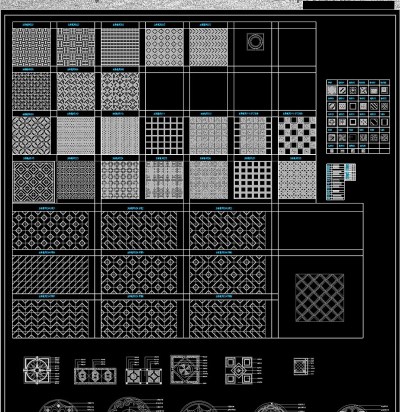 原创地面专用水刀拼花cad图库3D模型