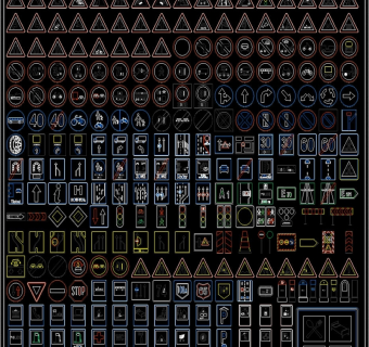 2019交通标志CAD图库3D模型