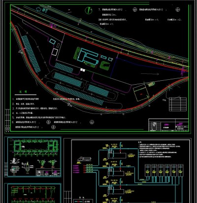 原创高速公路服务区加油站CAD素材3D模型