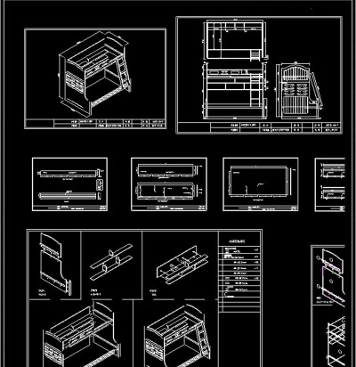 原创榻榻米儿童房CAD素材3D模型