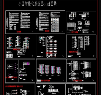 原创2019精品全套小区智能化系统弱电cad图库3D模型