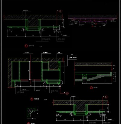 CAD石膏板吊顶节点大样图施工图轻钢龙骨3D模型