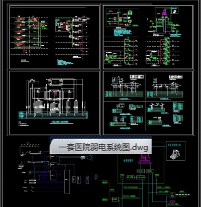 原创医院弱电系统图CAD图库3D模型